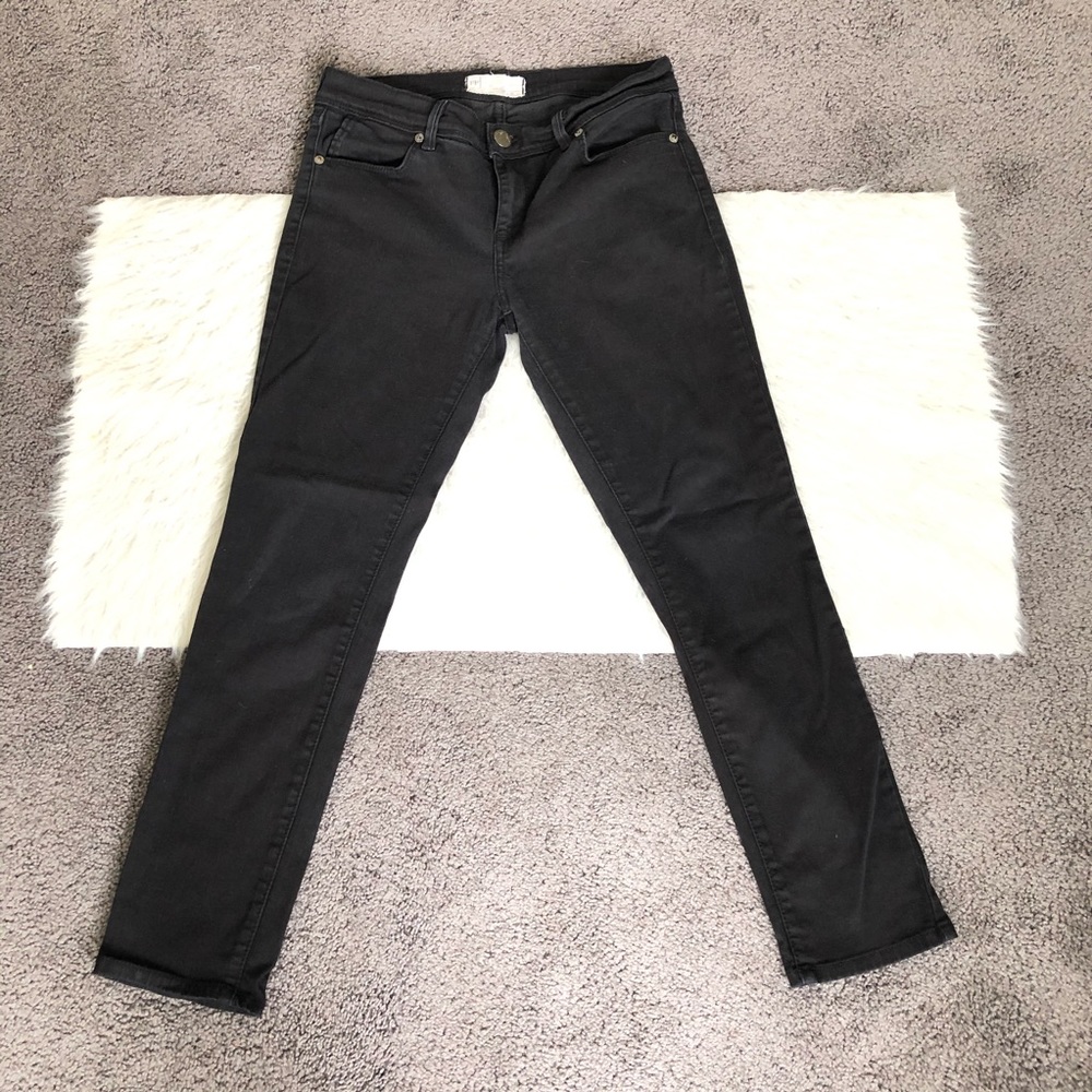 Free People black straight leg ankle jean